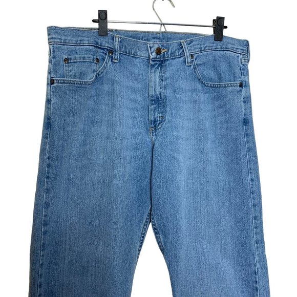 Wrangler Blue Jeans Light Wash Denim Pants Bootcut Relaxed Fit Flex Mens Size 36 - Picture 2 of 8